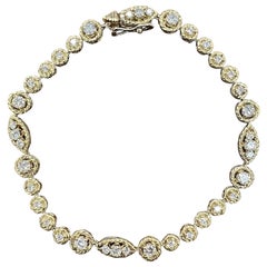 VAN CLEEF & ARPELS NY Bracelet à maillons vintage en or jaune 18 carats et diamants, années 1960