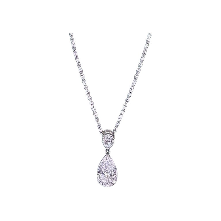 GIA 2.04 Carat Natural Very Light Pink Diamond Pendant Necklace in Platinum
