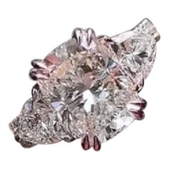 Diamant taille coussin certifié GIA de 5,00 carats  Bague solitaire en or 18K