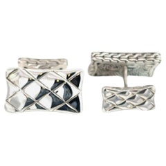 Vintage John Hardy Estate Weave Cufflinks Sterling Silver