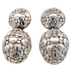 John Hardy Estate Pebble Dot Earrings Sterling Silver
