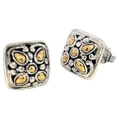 John Hardy Estate Post-Ohrringe 18k Gold Sterlingsilber