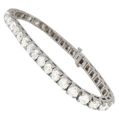 12 Carat White Brilliant Cut Tennis Diamond Bracelet