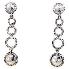 Pendientes colgantes John Hardy Estate Woven Cable Plata de ley