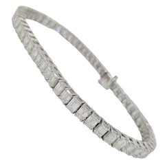 Bracelet tennis avec diamants taille émeraude de 11 carats