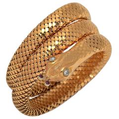 1950s Vintage Snake Bangle Bracelet 