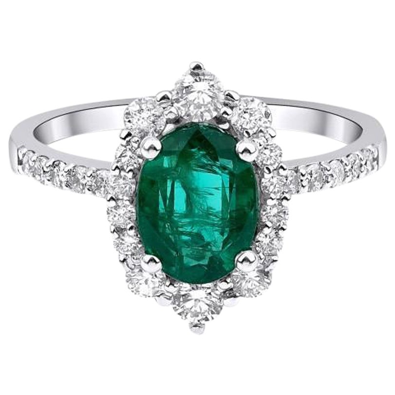 Emerald And Diamond 2.25ct Engagement Ring