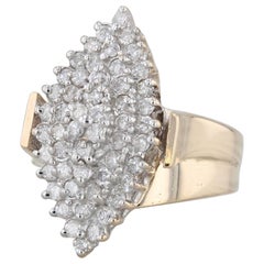 0.74ctw Diamond Cluster Ring 14k Yellow Gold Size 7.25 Cocktail