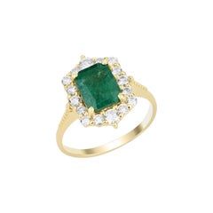 Emerald Engagement Diamond 2.16ct Ring