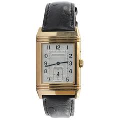 Jaeger Rose Gold LeCoultre Reverso Grande Taille Day and Night Wristwatch