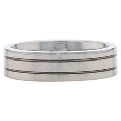 NEW Stainless Steel Men's Stripe Wedding Band Comfort Fit Ring 10 1/4 - 10 1/2