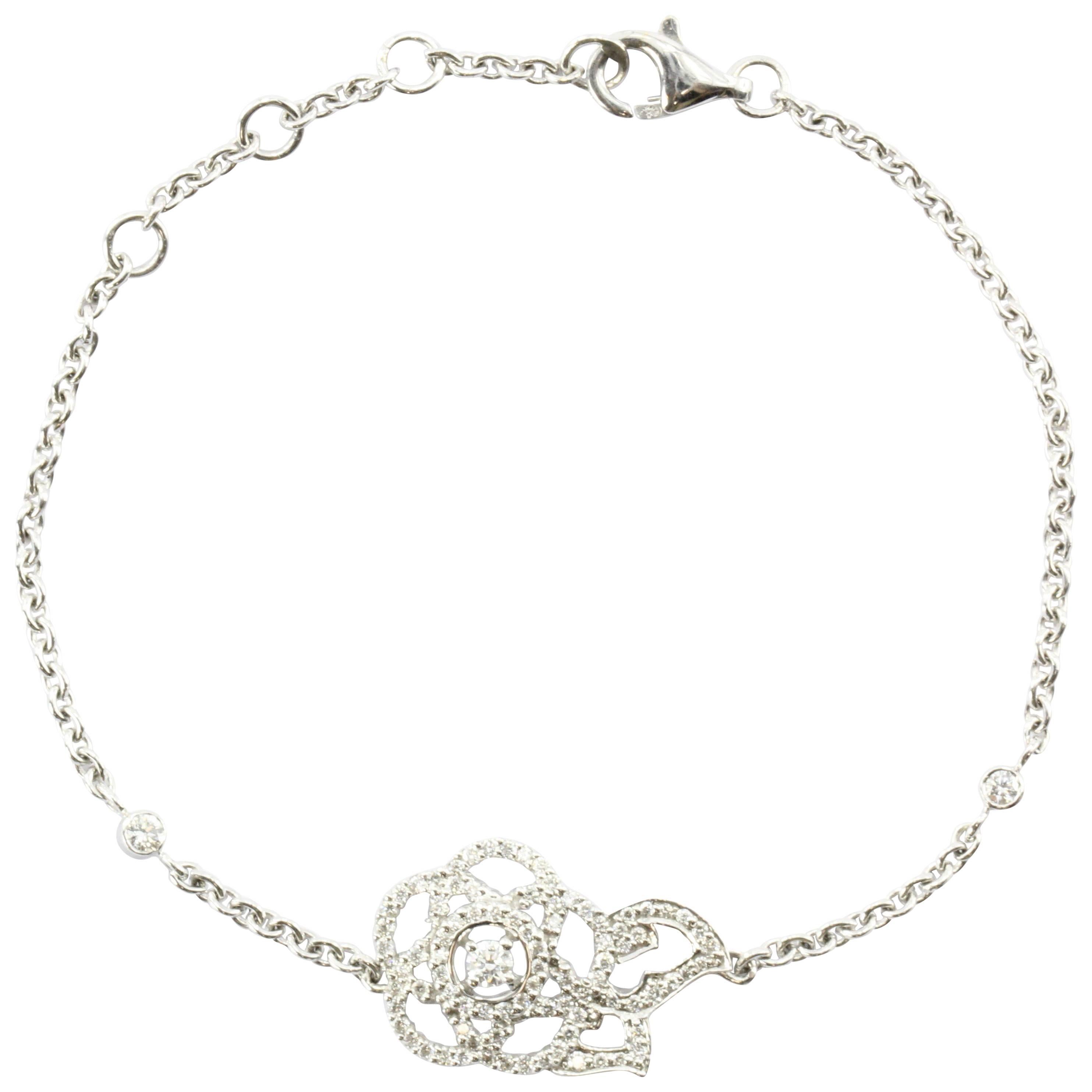 Chanel Camelia Brode Diamond Gold Bracelet