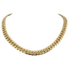 14 Karat Yellow Gold Solid Heavy Cuban Link Chain Necklace 