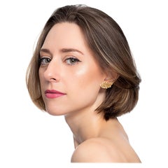 Matisse´s Black Fern Earrings 18k Yellow Gold, Larissa Moraes Jewelry