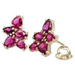 NO RESERVE! 2.31Ct Ruby 14k Yellow Gold Earrings