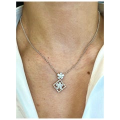 Colgante de diamantes de oro blanco y rosa de 1,28 ct