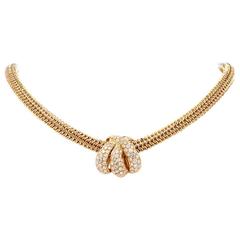 Tiffany & Co. Diamond Inset Gold necklace and pendant 4