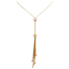 Cartier Draperie Diamond Gold Long Tassel Lariat Chain Necklace