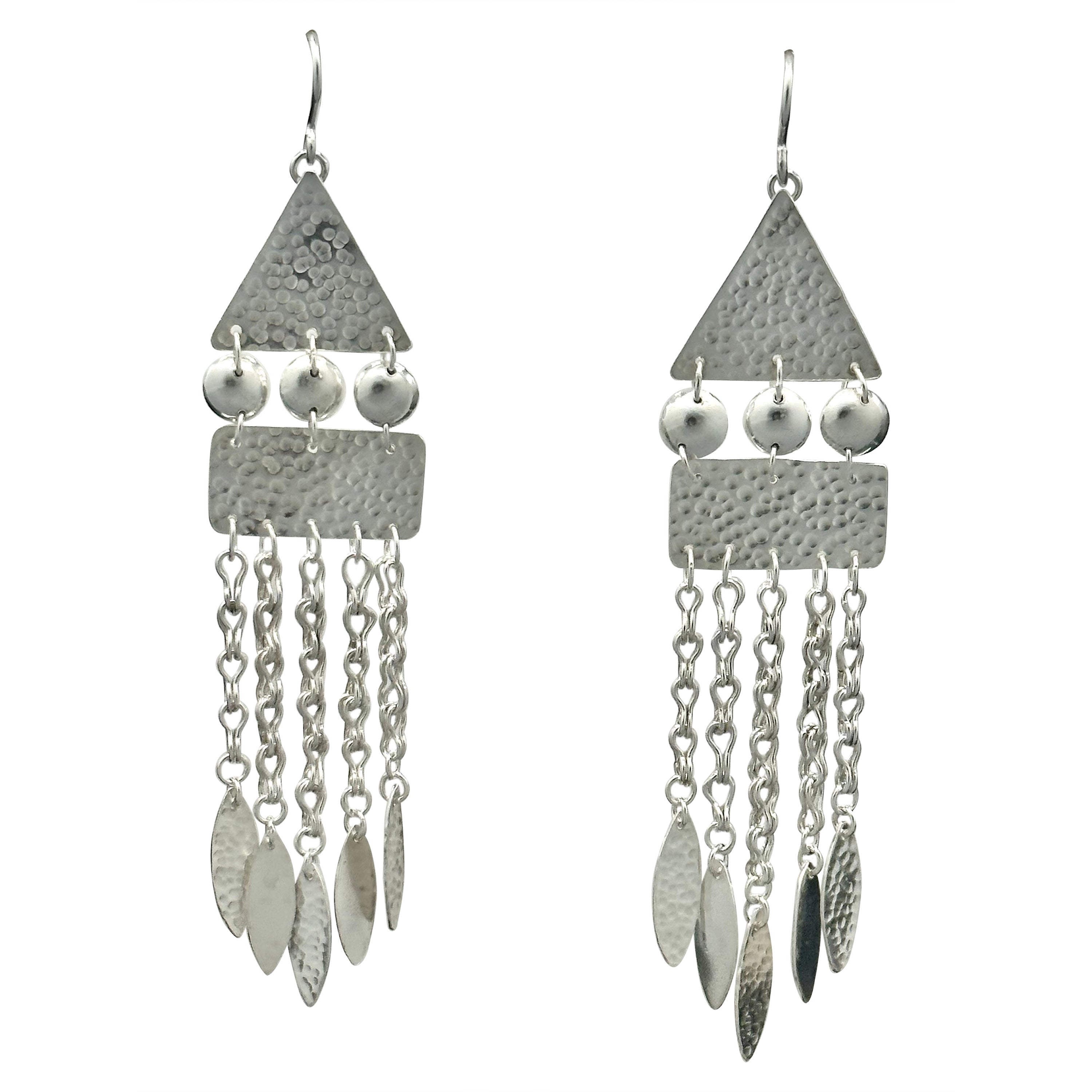 Dream catcher silver earrings