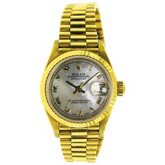 Rolex Ladies Yellow Gold Datejust President Automatic Wristwatch