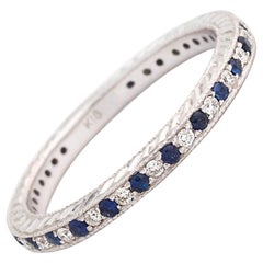 Memoryring mit 0,15 Karat Saphir und Diamant aus 18 Karat Gold