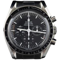 Omega Stainless Steel Speedmaster Moon Automatic Wristwatch 