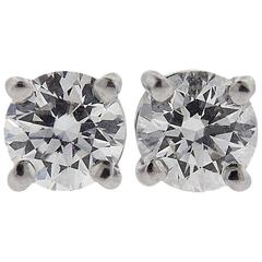 Tiffany 
Co. 1.03 Carats Diamonds Platinum Stud Earrings