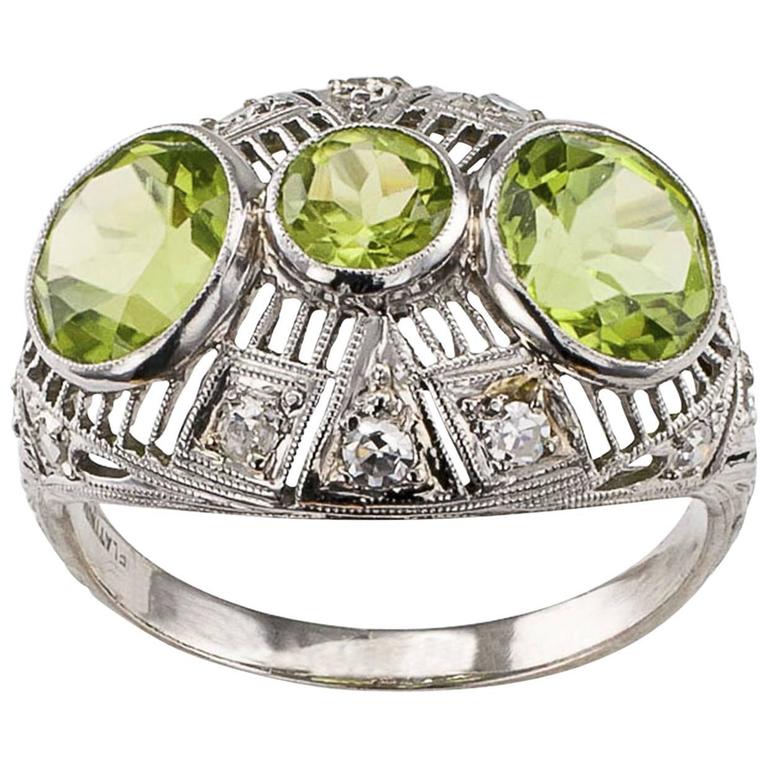 deco peridot ring deco peridot platinum ring for sale at 1stdibs deco peridot ring deco peridot platinum ring for sale at 1stdibs