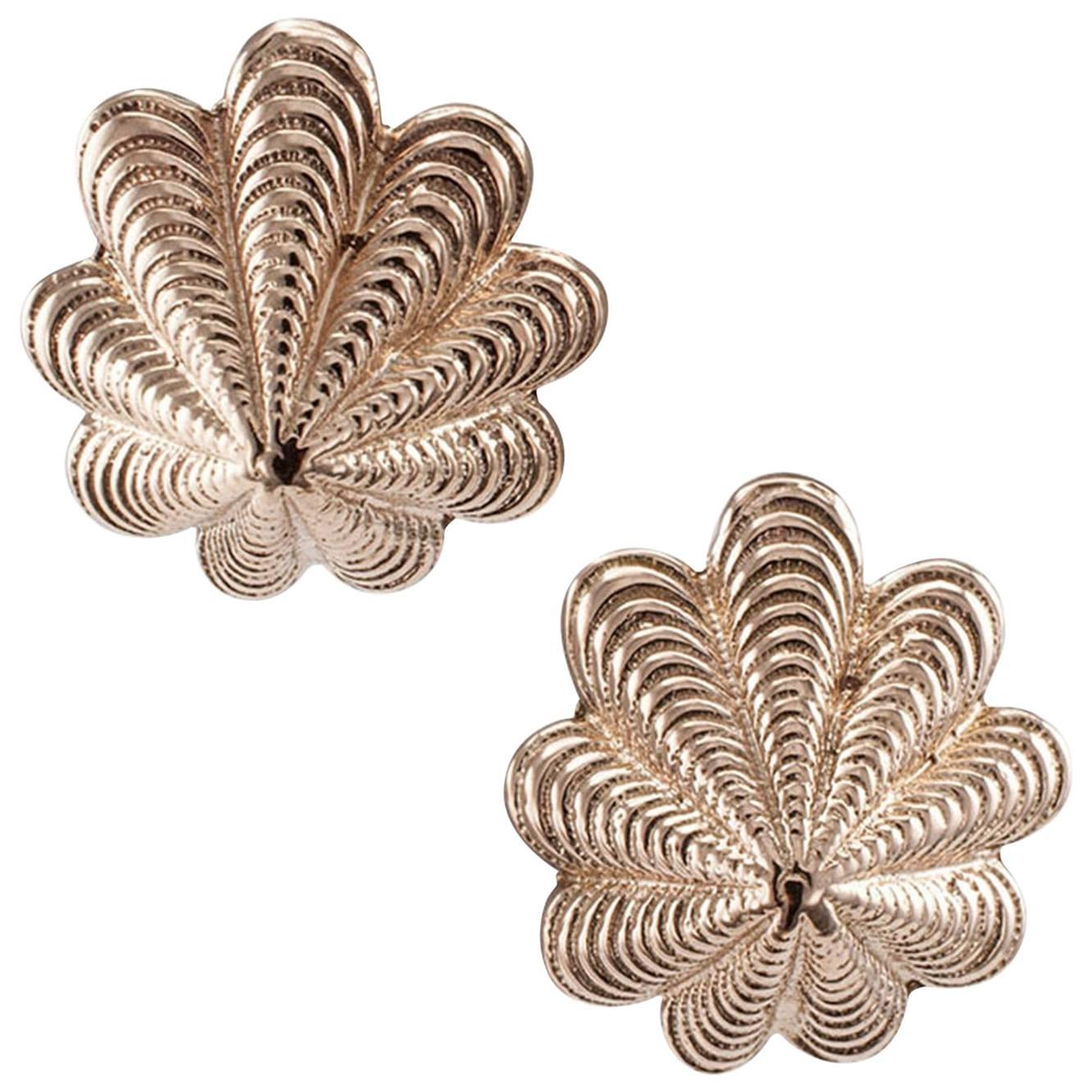 Pink Gold Shell Earrings