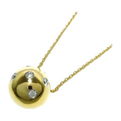 TIFFANY & Co. Etoile 18K Gold Diamond Ball Pendant Necklace