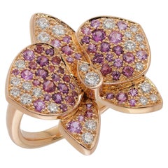 CARTIER Caresse D'Orchidees 18k Rose Gold Flower Ring