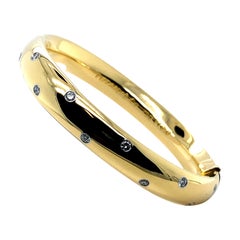 Vintage Tiffany & Co. Etoile 18 Karat Yellow Gold Diamond Bangle