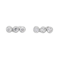 Boucles d'oreilles pendantes en or blanc 18 carats avec 0,40 ct de diamants - certifiées AIG