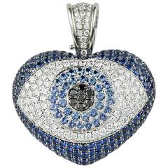 Theo Fennell Art Evil Eye Pendant in Blue Sapphire  and Diamond