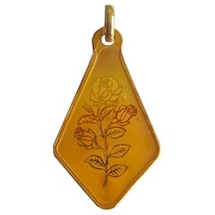 Pamp Suisse 5gr Fine Gold 999.9 Pendant/Charm Rose Design 18 x 31mm Rare Discont