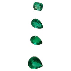 Natürlicher kolumbianischer Smaragd, 4 Teile, mit GIT-Zertifikat