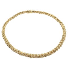 Vintage Tiffany & Co Woven Basketweave Link Yellow Gold Chain