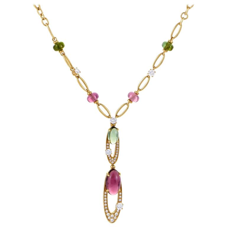 Diamond Gold Pendant Necklace at 1stDibs