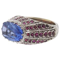 Buccellati Sapphire Ruby Gold Ring 6