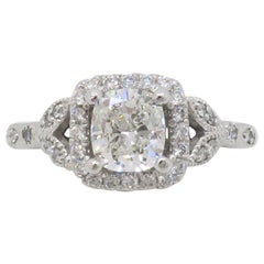 1.37CTW GIA Certified Cushion Cut Diamond Ring (bague à diamant de taille coussin certifiée par le GIA) 