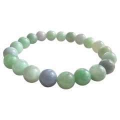 Imperial Burmese A-Jade Beaded Bracelet (MADE IN JAPAN) 9.5mm Each x 21 beads