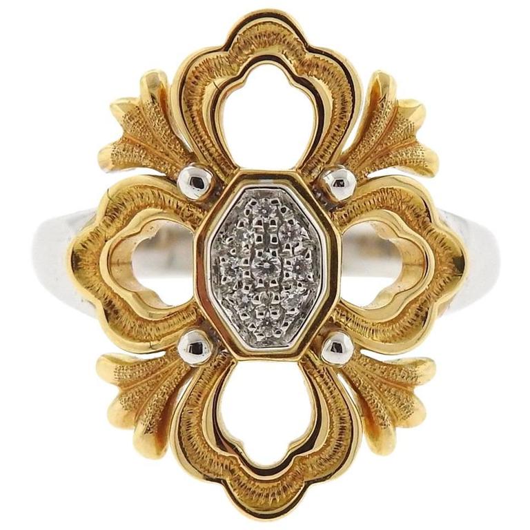 Buccellati Opera Diamond Gold Ring For Sale at 1stdibs