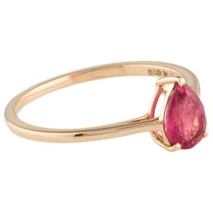 14K Tourmaline Cocktail Ring, Size 6.75  0.69 Carat Pear Modified Brilliant