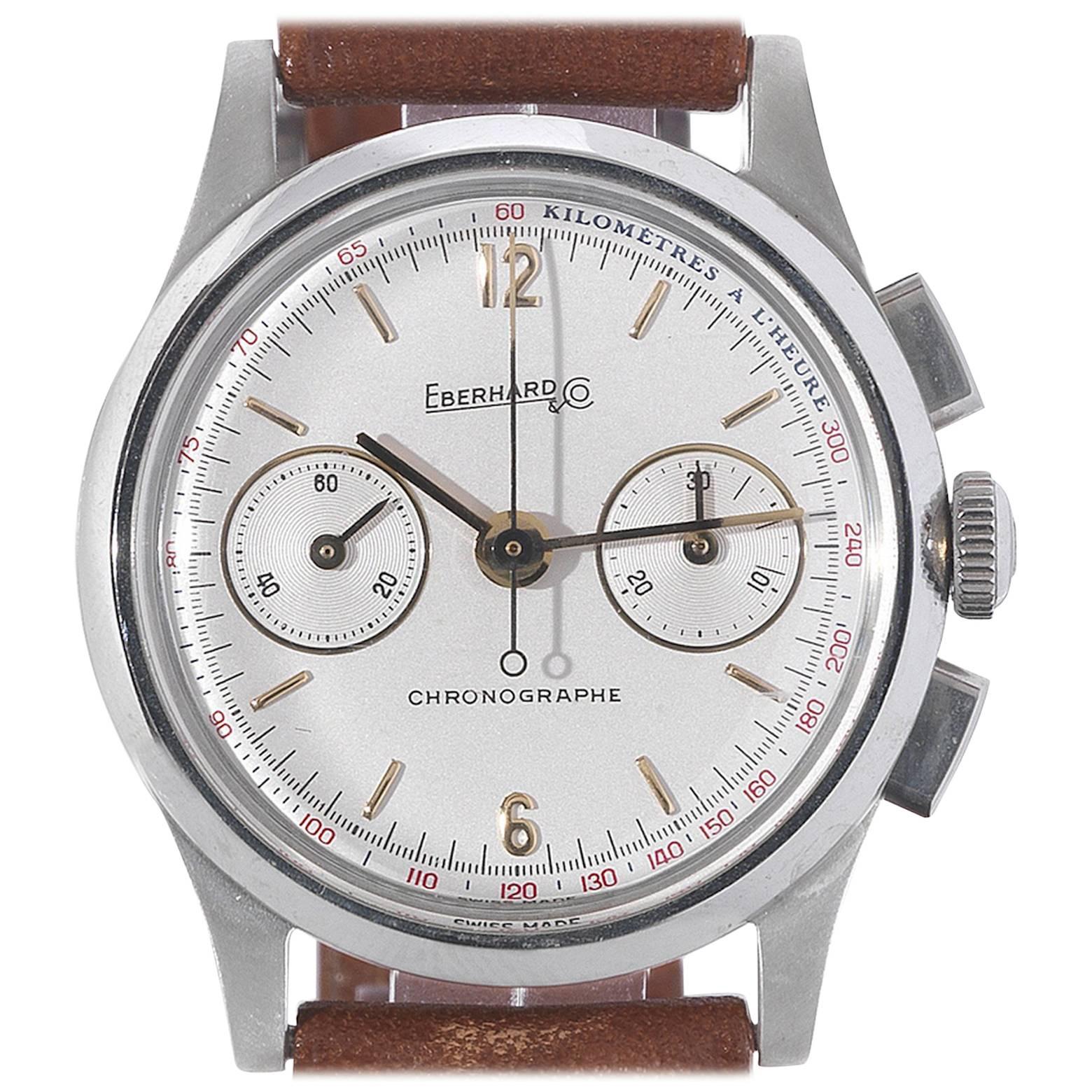 Eberhard & Co. Stainless Steel Contograf Chronograph Wristwatch 