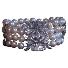 GIA Pearl Diamond Vintage Bracelet Brooch 14K Antique SouthSea HUGE 9.29 Carats!