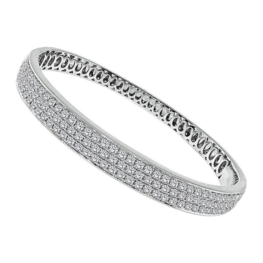 3.42ct Diamant Gold Armreif im Angebot