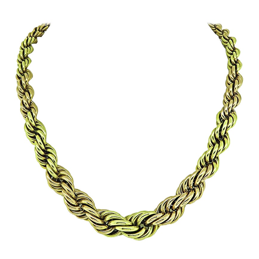 Krementz 1950s Gold Link Chain Necklace at 1stDibs krementz gold