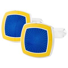 Sterling Silver and Guilloche Enamel Cufflinks 10