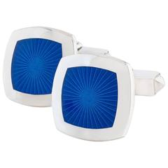 Sterling Silver and Guilloche Enamel Cufflinks 12