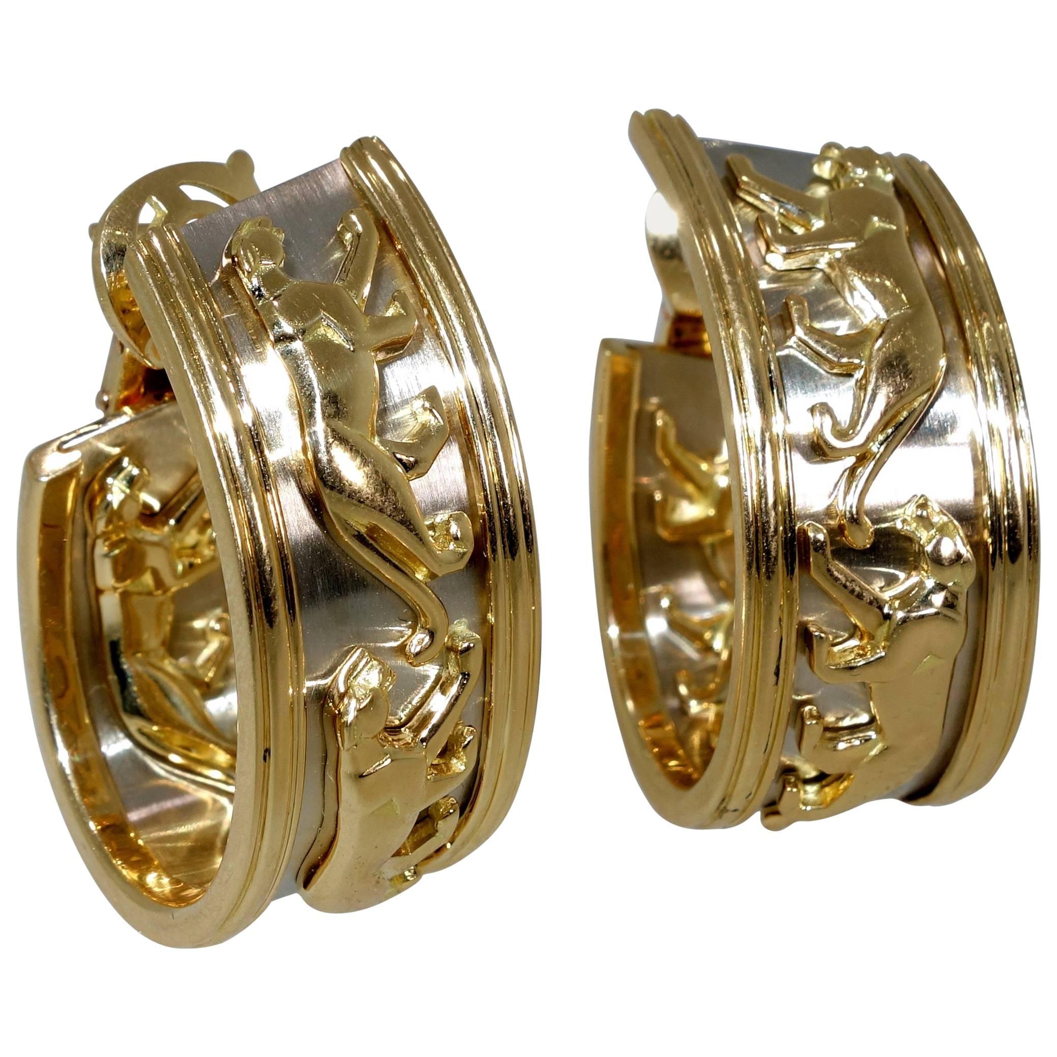Cartier Gold Panthere Earrings